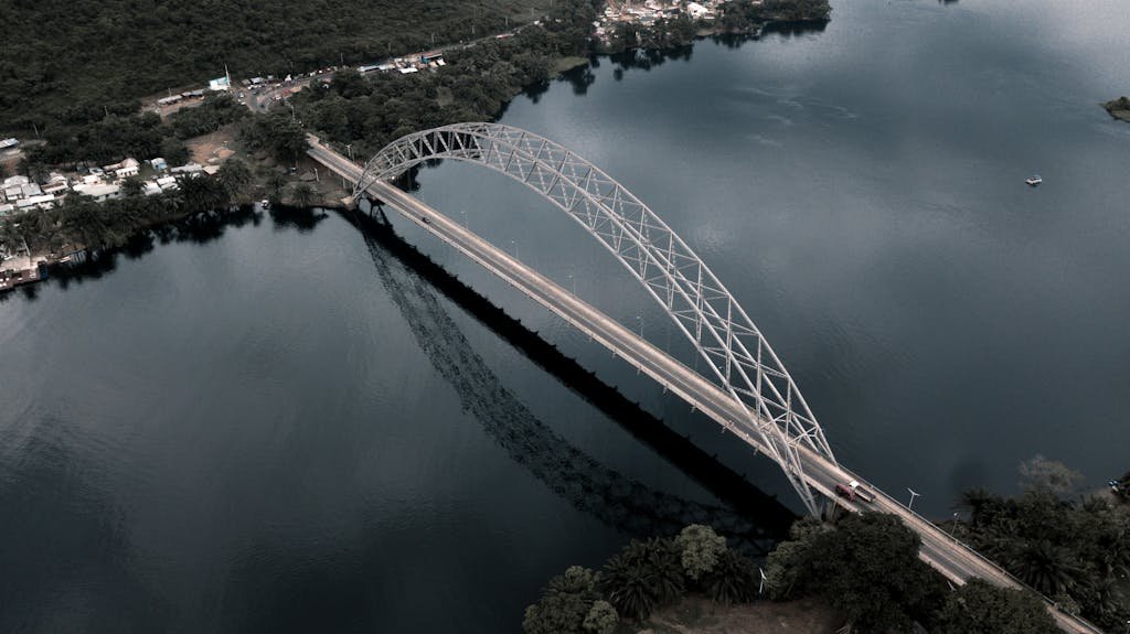 Adomi Bridge over Volta River in Ghana